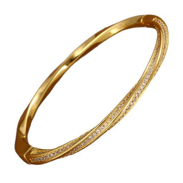 Affordable Luxury Fashion Half Circle Full Diamond Mobius Bracelet