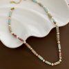 Women's Necklace Natural Stone Beaded Clavicle Chain