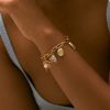 Copper Plating 18K Real Gold Color Retaining Bracelet Retro High Sense Handmade Pendant Bracelet