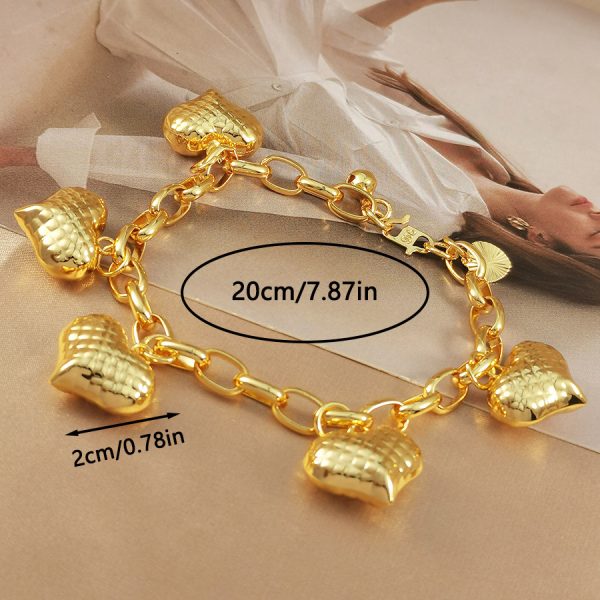 Light Luxury Graceful Personality Two-color Copper Plating Peach Heart Bracelet