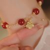 Ethnic Fashion Exquisite Natural Red Agate Double Layer Bracelet