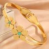 Personalized Flower Stainless Steel Bracelet For Women