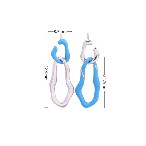 Sterling Silver Asymmetric Drop Earrings