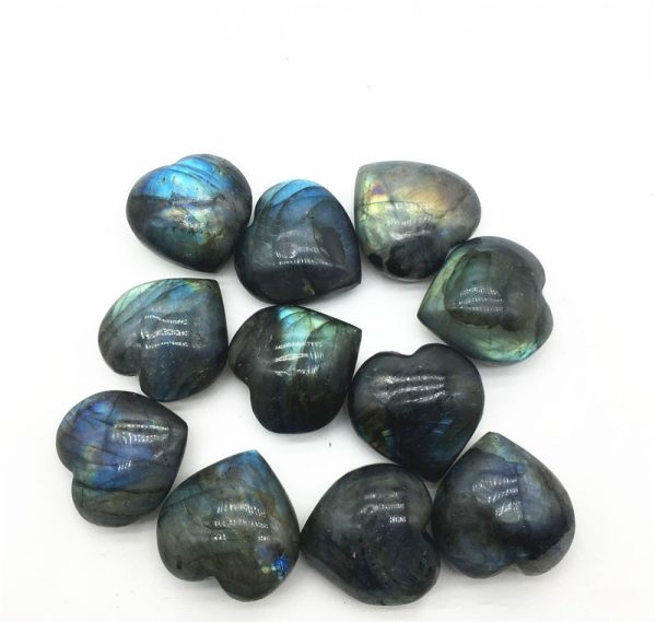 Natural Labradorite Moonstone Heart Of The Ocean Necklace Crystal Semi-precious Stone