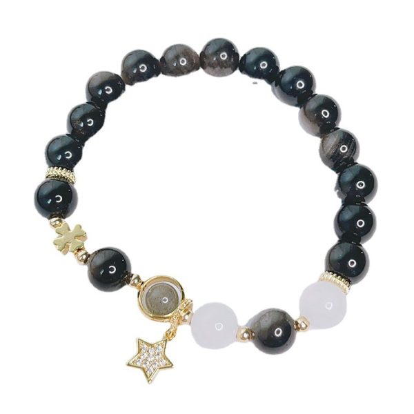 Sweet Cool Style Silver Stone Bracelet Personality Little Sister