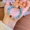 New Chinese Style Natural Stone Burma Jade Safety Buckle Bracelet