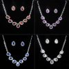 The New Bride Jewelry Color Diamond Earrings Necklace Fashion Necklace Set Can Be Customized