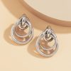 Simple And Cool Geometric Serpentine Circle Earrings