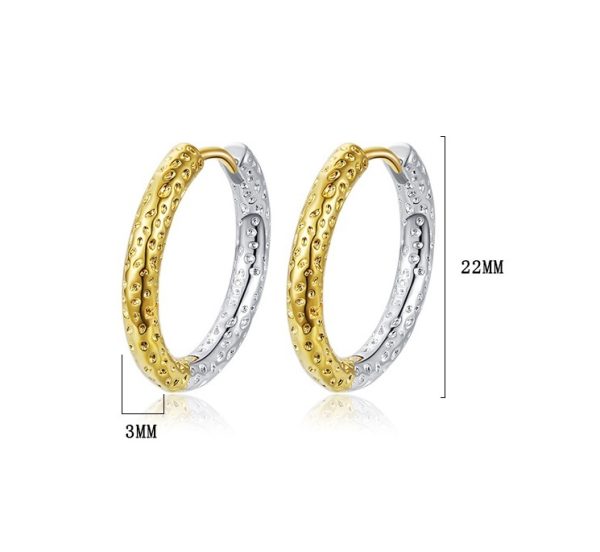 S925 Silver Irregular Texture Circle Ear Clip