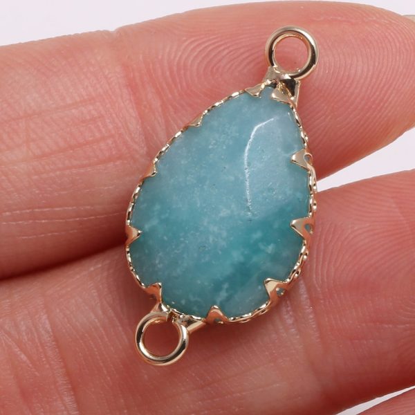 Drop Shaped Faceted Natural Stone Connector