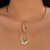 European And American Simple Minority Fashion Golden Versatile Advanced Glossy Spring Open Necklace