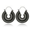 Ethnic Style Flower Basket Circle Earrings