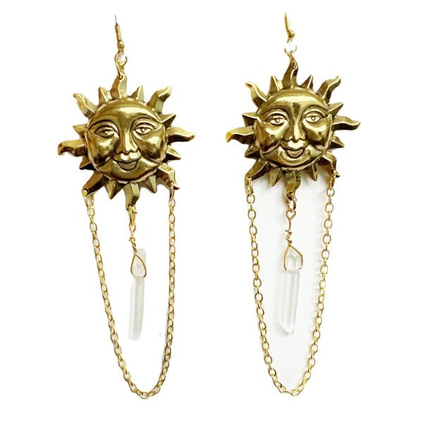 Sun Crystal Stone Earrings Jewelry