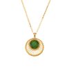 Hollow Sector Pendant Stainless Steel Gold Plated Necklace