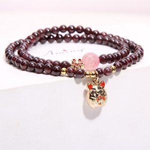 Red Rock Double Ring Money Bag Pendant Bracelet