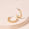 Korean Cute Daisy Statement Stud Earrings Gold Flower Circle Earrings For Women