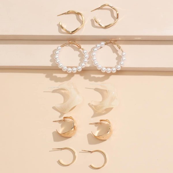 VAlloy Geometric Earrings 5 Piece Set Fashion