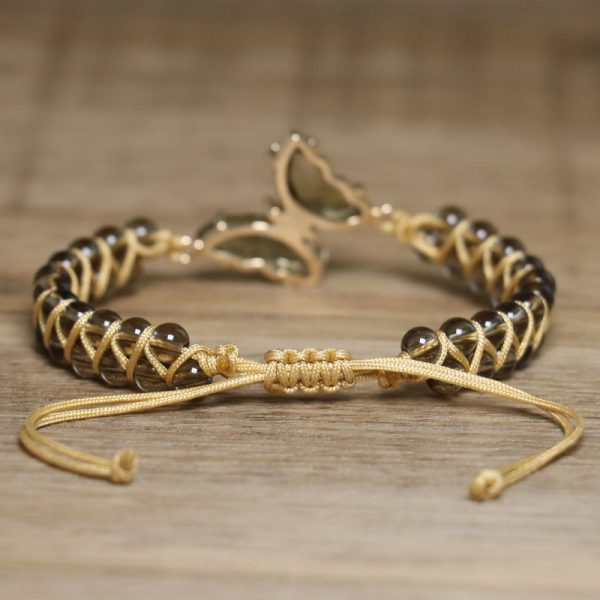 Vintage Winding Tea Crystal Round Beads A String Of Beads Bracelet