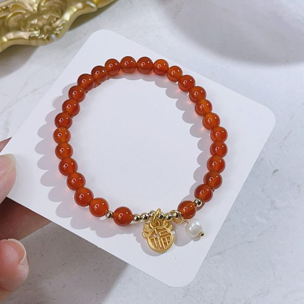 Red Agate Bracelet Female Lucky Bag Bamboo Festival New Year