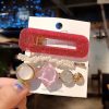 Korean Version Of The Word Clip Set Pearl Acetate Hairpin
