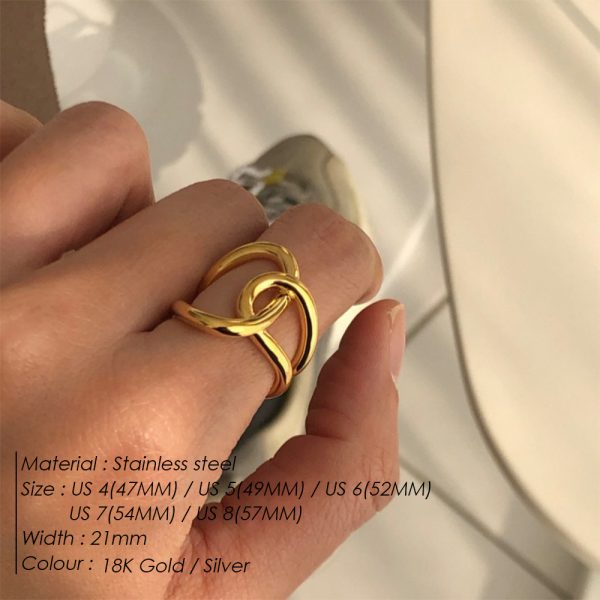 Knotted Trendy Women's Opening Adjustable Ring