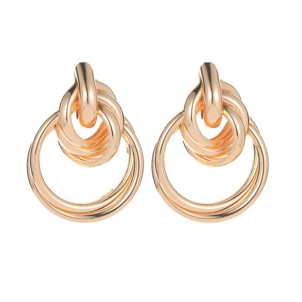 Fashion Exaggerated Circle Stud Earrings Punk