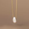 0be0275a-d22f-48df-af4e-f6a66ecf083b.jpg S925 Silver Irregular Flat Pearl Necklace Sweet And Simple