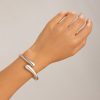 Women's Exaggerated Large Water Drop Metal Glossy Surface Mirror Open-ended Bracelet