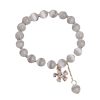 Single Loop Women's Small Flower Tassel White Cat's Eye Crystal Bracelet