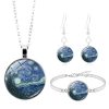 Kiss Time Gemstone Fashion Silver Bracelet Earrings Jewelry Set