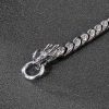 Vintage Distressed Power Style Personalized Double Chinese Dragon Heads Titanium Steel Bracelet