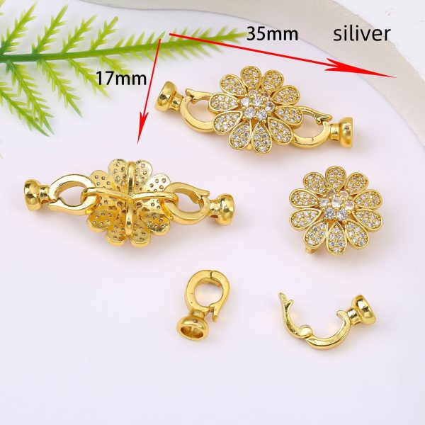 18K Gold Color Pearl Necklace Buckle