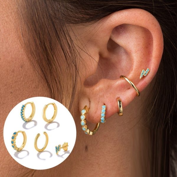 Stacked Earrings Set With Combo Set Ear Clips