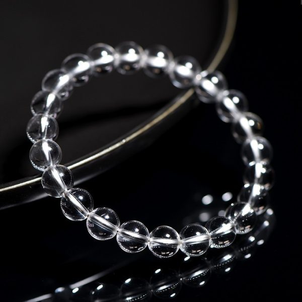 Natural Donghai Old Materials White Water Round Beads Crystal Bracelet
