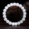 White Jade Barrel Beads Men's And Women's Bracelet