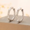 Copper Inlaid Zirconium Fashionable All-match Personalized Circle Earrings