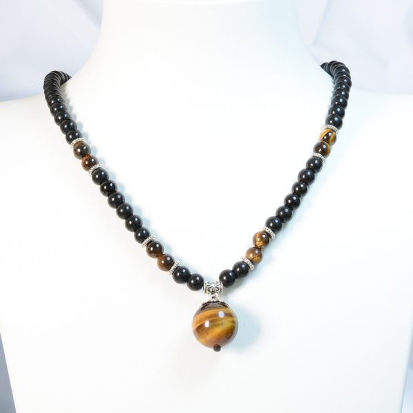 Natural Tigereye Single Bead Necklace Pendant Foreign Trade