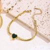 European And American Entry Lux Style Green Heart Zircon Bracelet For Women