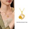 The 12 Floras White Chalcedony Safety Buckle Pendant Necklace