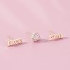 LOVE YOU Heart-shaped Diamond Small Ear Studs 3-piece Set