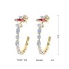 Double C Earrings Diamond Earrings Feminine Temperament Net Red European And American Exaggerated Large Circle Earrings