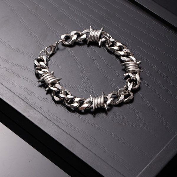 Cuban Link Chain Men Punk Knotted Bracelet Necklace