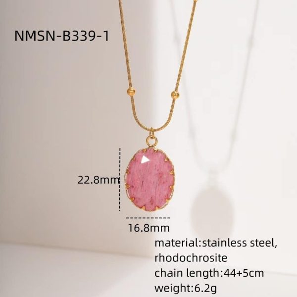0cf4a1a1-0620-4fcc-a882-0c46d8753642_trans.jpeg Rhodochrosite 18K Gold Titanium Steel Necklace Women's Fashion All-match High Sense