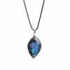 Natural Elongated Stone Moonlight Stone Leaves Blue Moonlight With Shape Pendant