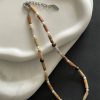 Original Freshwater Pearl Tiger Eye Clavicle Chain Natural Stone Beaded Necklace