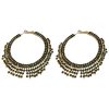 Silver Needle Set Diamond Circle Tassel Earring Fashion Girl