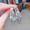 Women's Full Diamond Geometric Circle Earrings