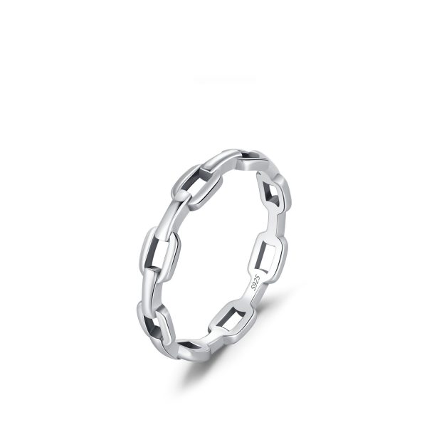 Fashion Personality Connecting Shackle Chain Ring Women
