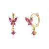 S925 Silver Needle Set Zircon Butterfly Earrings