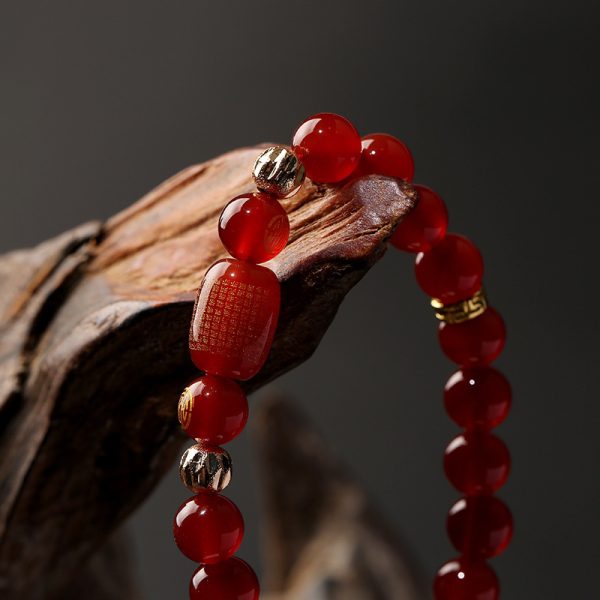 Red Agate Guanyin Bracelet Edge Rosary